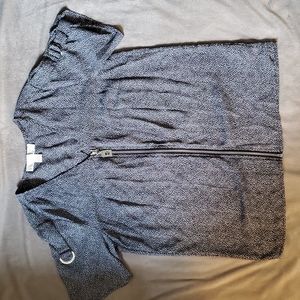 Michael Kors short sleeve zip up dress blouse